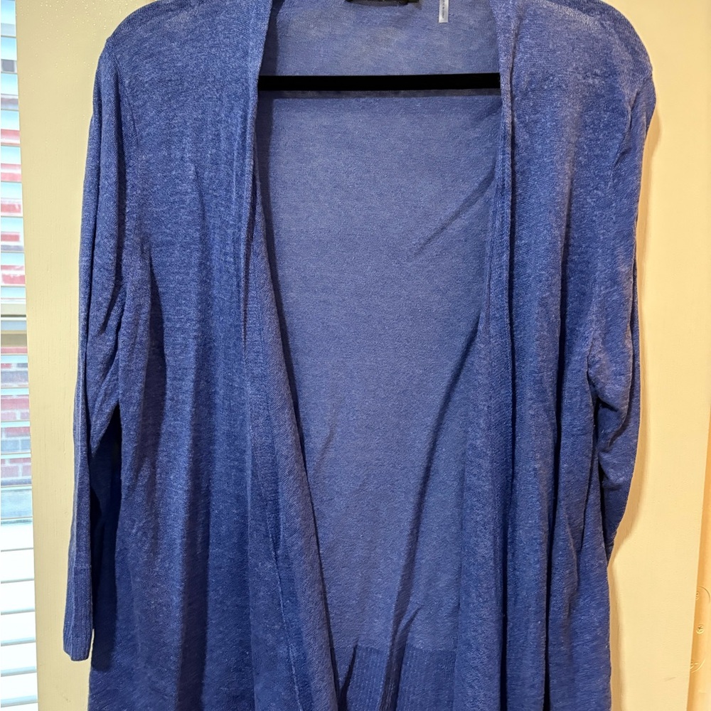 NIC+ZOE Deep Blue Open-Front Lightweight Cardigan